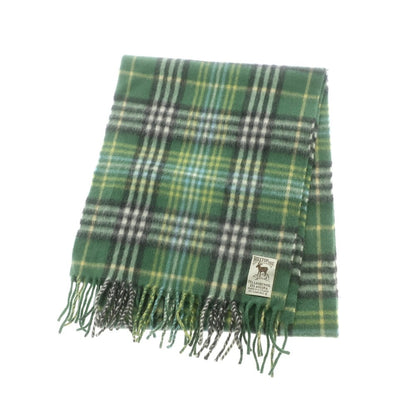 【中古】ヒルトップ HILLTOP ウールアンゴラ チェック マフラー グリーンxブラック【 状態ランクA 】【 メンズ 】