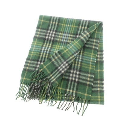 【中古】ヒルトップ HILLTOP ウールアンゴラ チェック マフラー グリーンxブラック【 状態ランクA 】【 メンズ 】