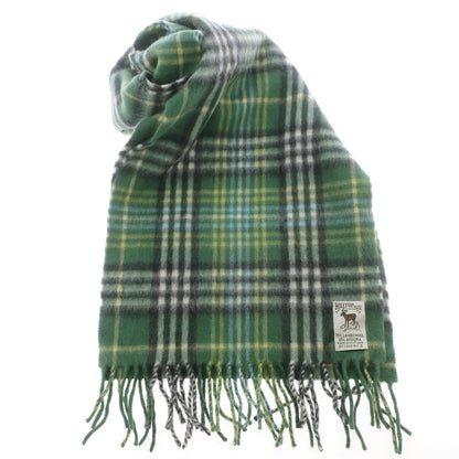 【中古】ヒルトップ HILLTOP ウールアンゴラ チェック マフラー グリーンxブラック【 状態ランクA 】【 メンズ 】