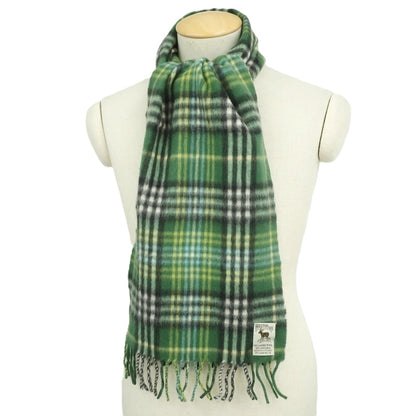 【中古】ヒルトップ HILLTOP ウールアンゴラ チェック マフラー グリーンxブラック【 状態ランクA 】【 メンズ 】