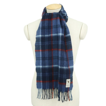 【中古】ヒルトップ HILLTOP ウールアンゴラ チェック マフラー ネイビー【 状態ランクA 】【 メンズ 】