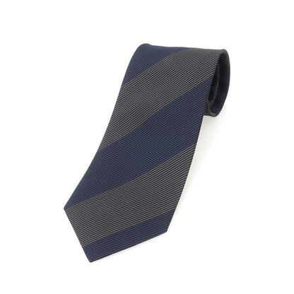 【中古】ニッキー nicky シルク ストライプ柄ネクタイ ネイビーxグレー【 状態ランクA 】【 メンズ 】