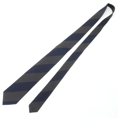 【中古】ニッキー nicky シルク ストライプ柄ネクタイ ネイビーxグレー【 状態ランクA 】【 メンズ 】