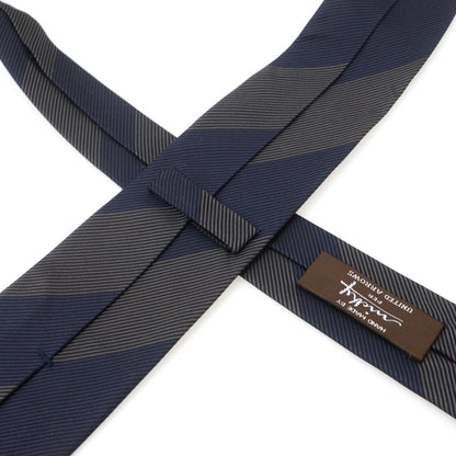 【中古】ニッキー nicky シルク ストライプ柄ネクタイ ネイビーxグレー【 状態ランクA 】【 メンズ 】