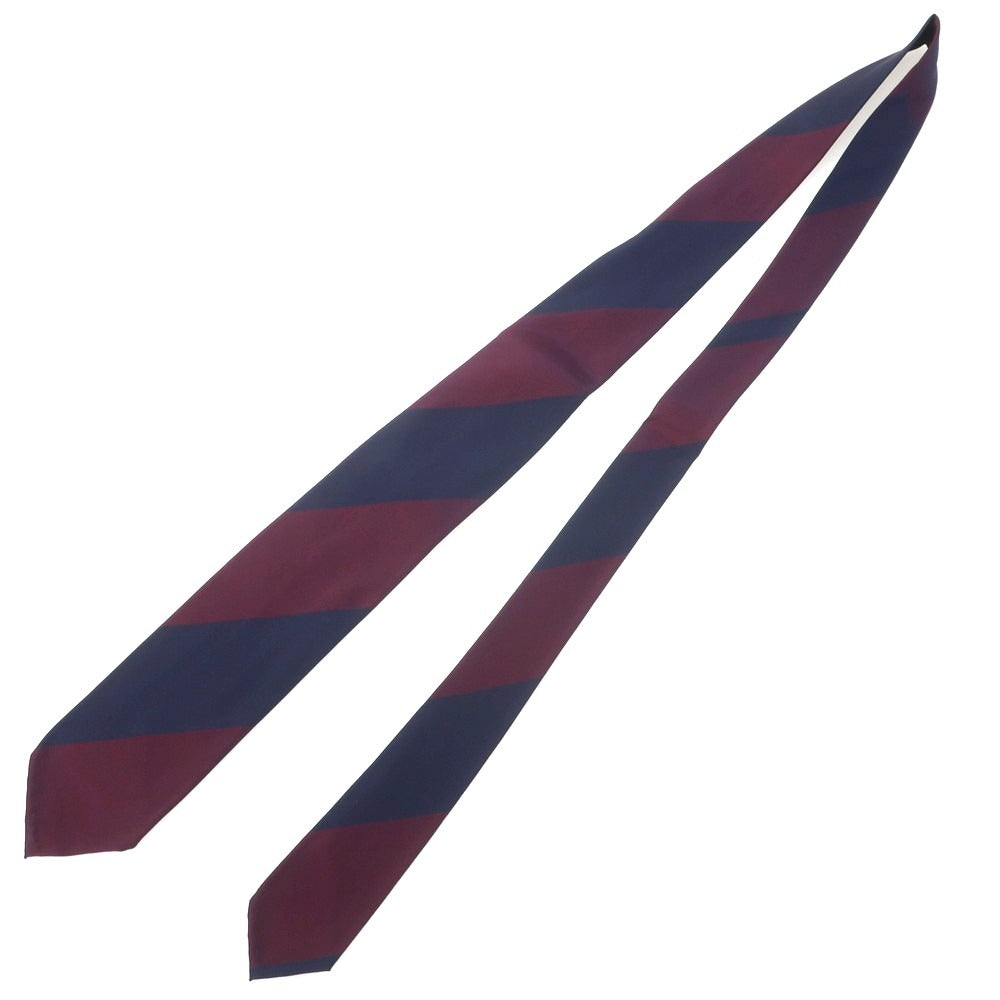 【中古】【未使用】サルヴァトーレピッコロ Salvatore Piccolo シルク ストライプ柄ネクタイ ネイビーxボルドー【 状態ランクS 】【 メンズ 】