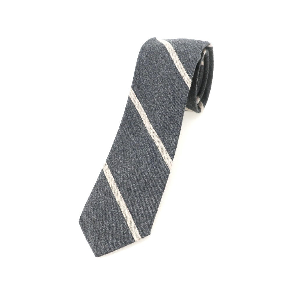 【中古】ジェイクルー J.CREW ウールシルク ストライプ柄ネクタイ グレー【 状態ランクA 】【 メンズ 】