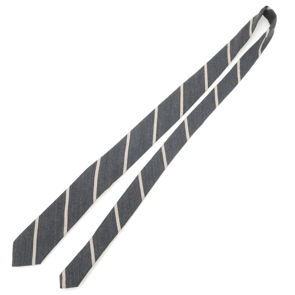 【中古】ジェイクルー J.CREW ウールシルク ストライプ柄ネクタイ グレー【 状態ランクA 】【 メンズ 】