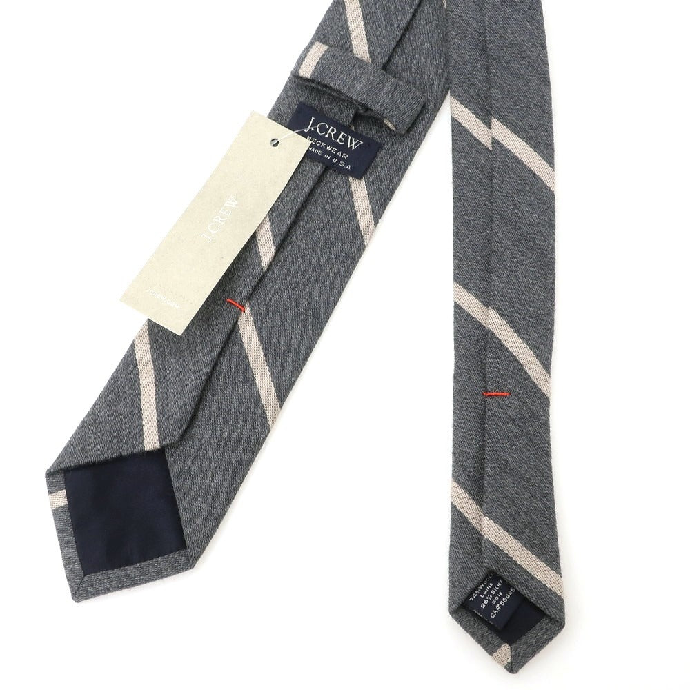 【中古】ジェイクルー J.CREW ウールシルク ストライプ柄ネクタイ グレー【 状態ランクA 】【 メンズ 】