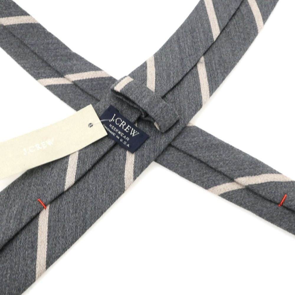 【中古】ジェイクルー J.CREW ウールシルク ストライプ柄ネクタイ グレー【 状態ランクA 】【 メンズ 】