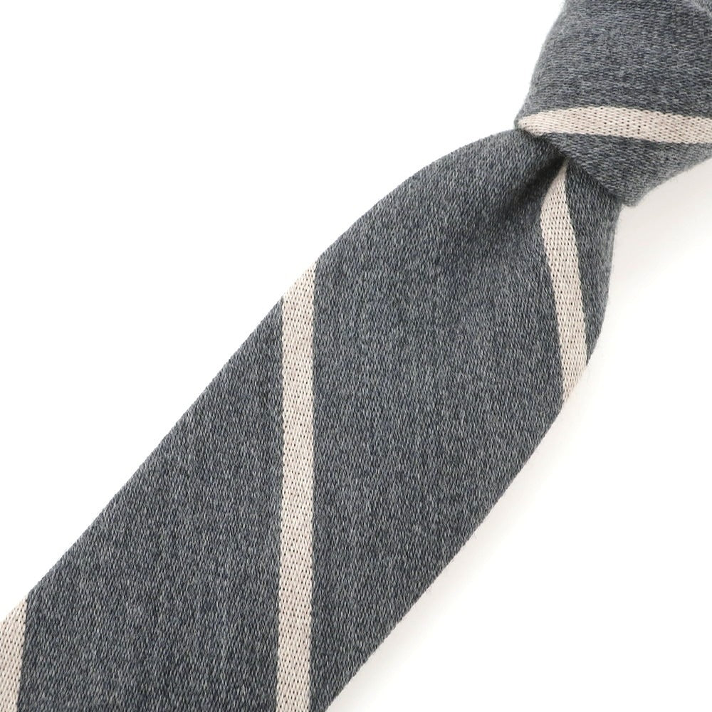 【中古】ジェイクルー J.CREW ウールシルク ストライプ柄ネクタイ グレー【 状態ランクA 】【 メンズ 】