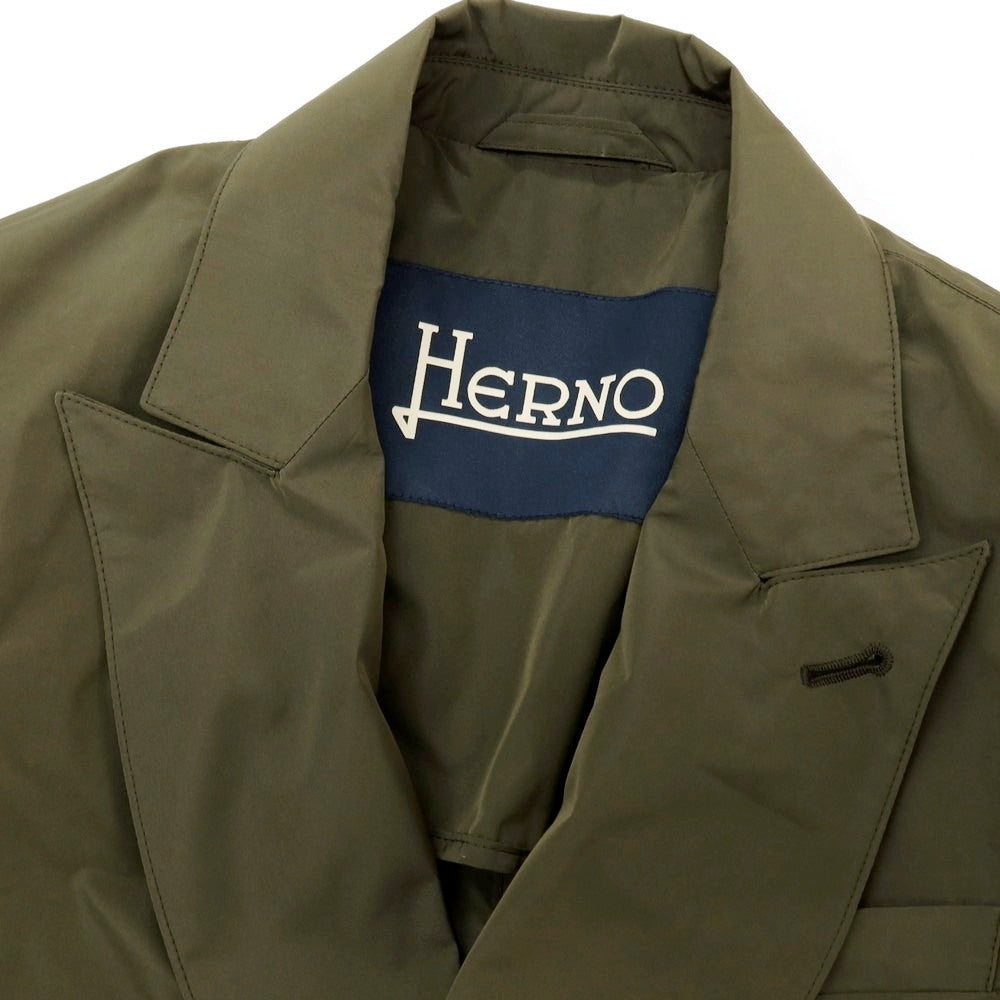 【新品】ヘルノ Herno ポリエステル ダブル6B カジュアルジャケット オリーブ【サイズ48】【 状態ランクN 】【 メンズ 】
