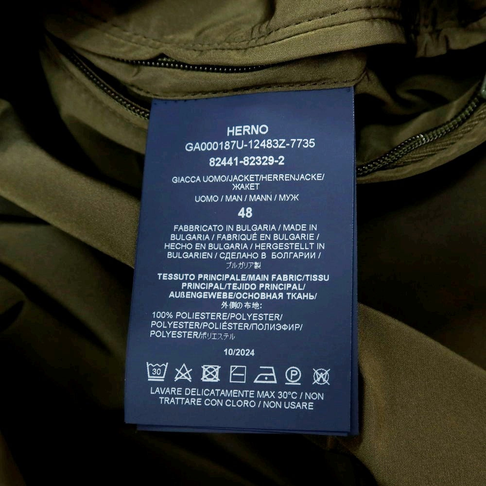 【新品】ヘルノ Herno ポリエステル ダブル6B カジュアルジャケット オリーブ【サイズ48】【 状態ランクN 】【 メンズ 】