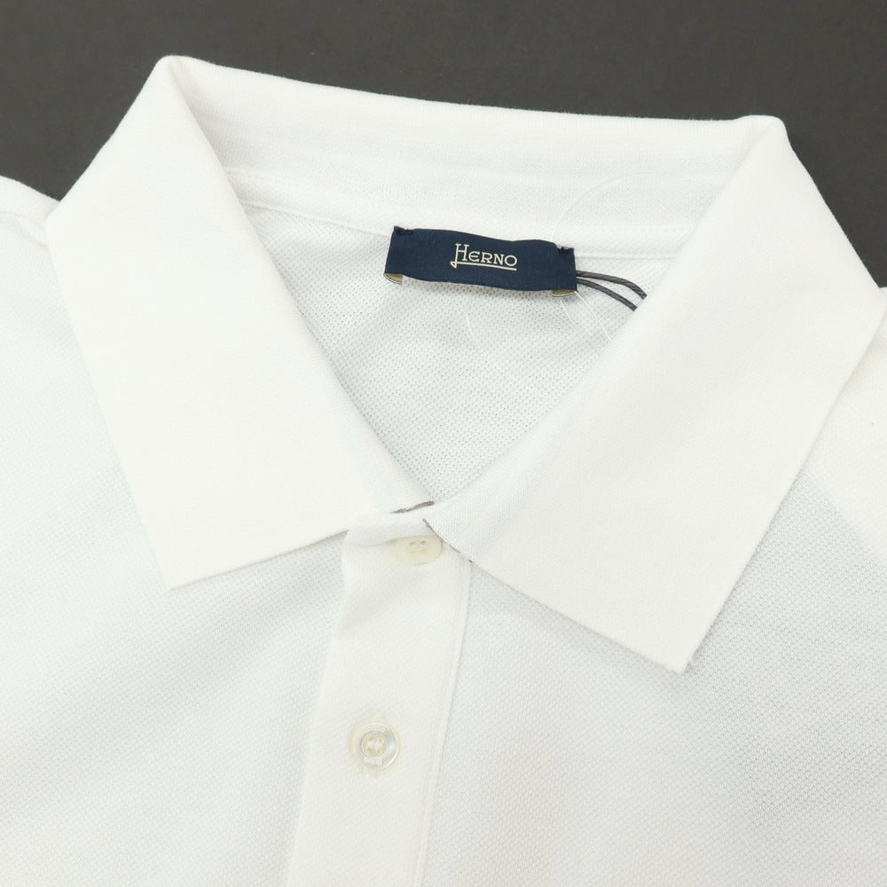 【新品】ヘルノ Herno コットン 鹿の子 半袖ポロシャツ ホワイト【サイズ52】【 状態ランクN 】【 メンズ 】