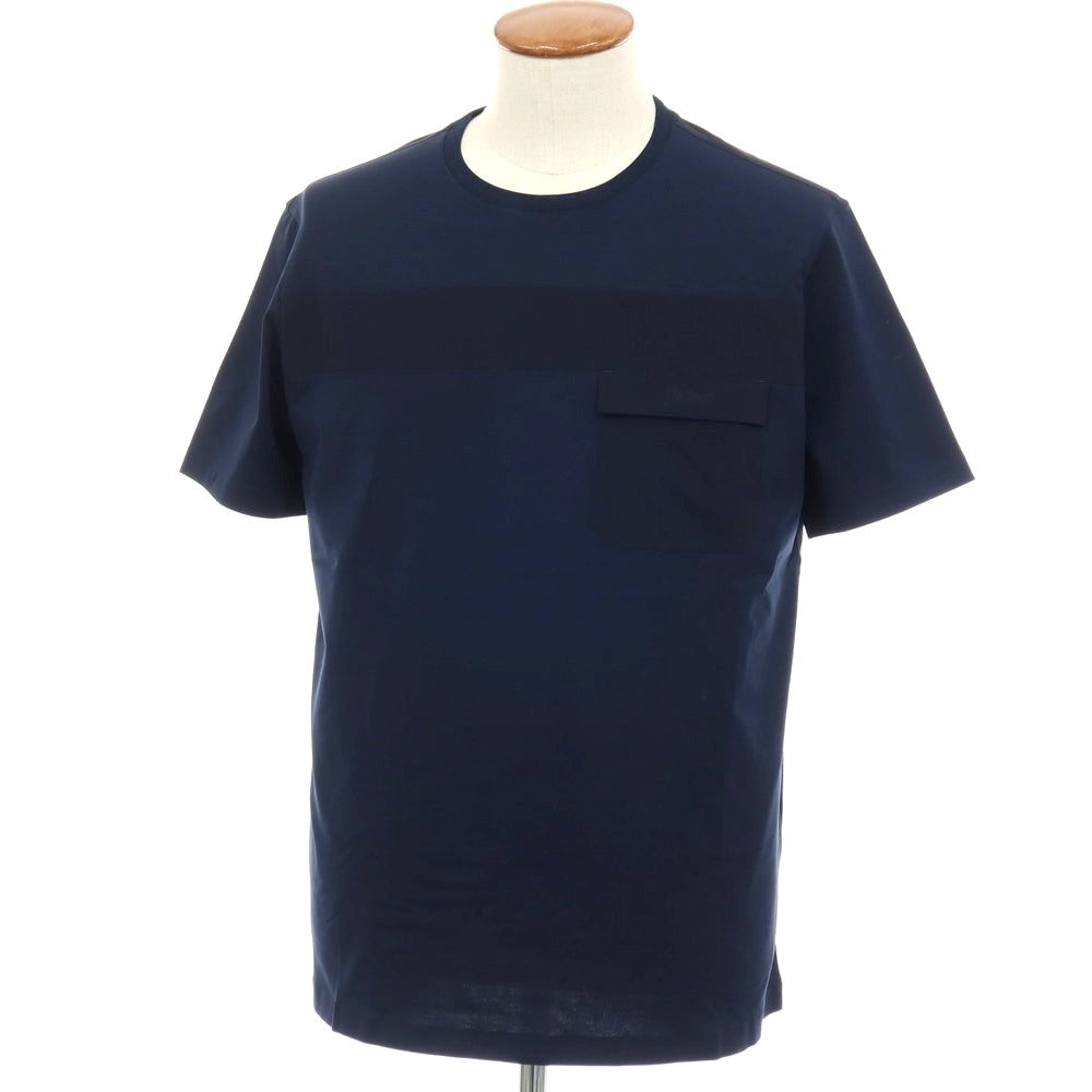 【新品】ヘルノ Herno コットンポリウレタン クルーネック 半袖ポケットTシャツ ネイビー【サイズ48】【 状態ランクN 】【 メンズ 】[APD]