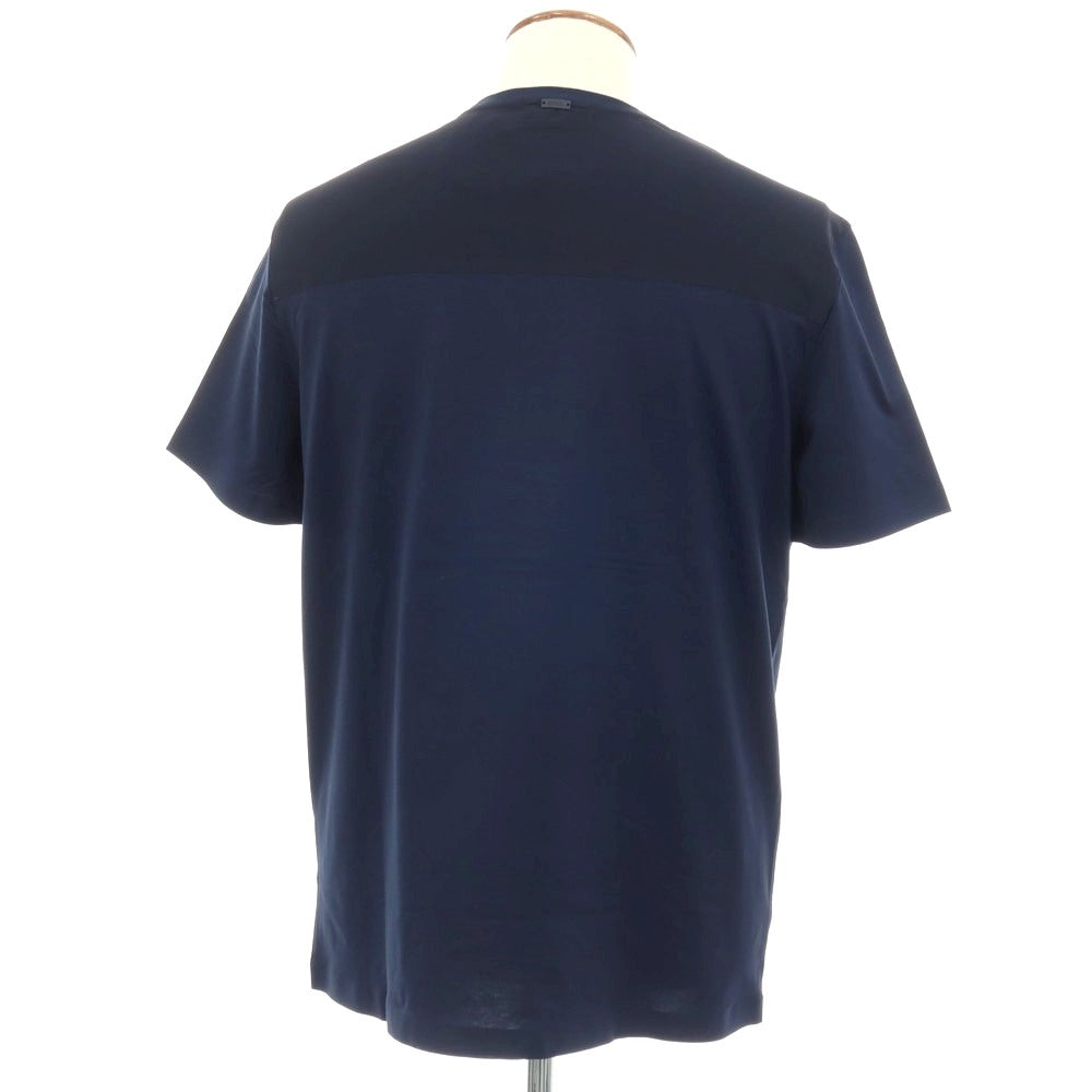 【新品】ヘルノ Herno コットンポリウレタン クルーネック 半袖ポケットTシャツ ネイビー【サイズ48】【 状態ランクN 】【 メンズ 】
