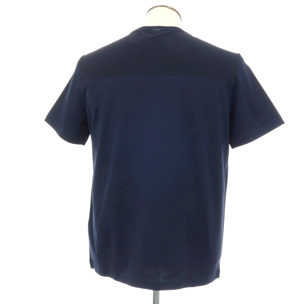【新品アウトレット】ヘルノ Herno コットンポリウレタン クルーネック 半袖ポケットTシャツ ネイビー【サイズ52】【 状態ランクN- 】【 メンズ 】