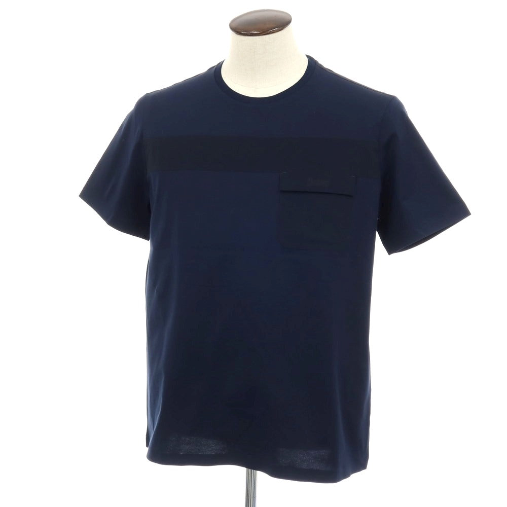 【新品】ヘルノ Herno コットンポリウレタン クルーネック 半袖ポケットTシャツ ネイビー【サイズ52】【 状態ランクN 】【 メンズ 】