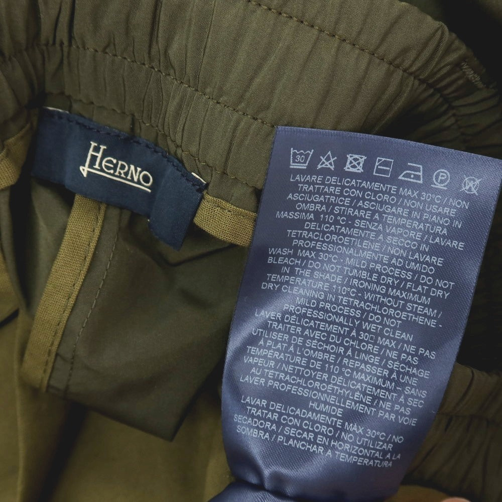 【新品】ヘルノ Herno ポリエステル イージーカジュアルスラックスパンツ オリーブ【サイズXXL】【 状態ランクN 】【 メンズ 】