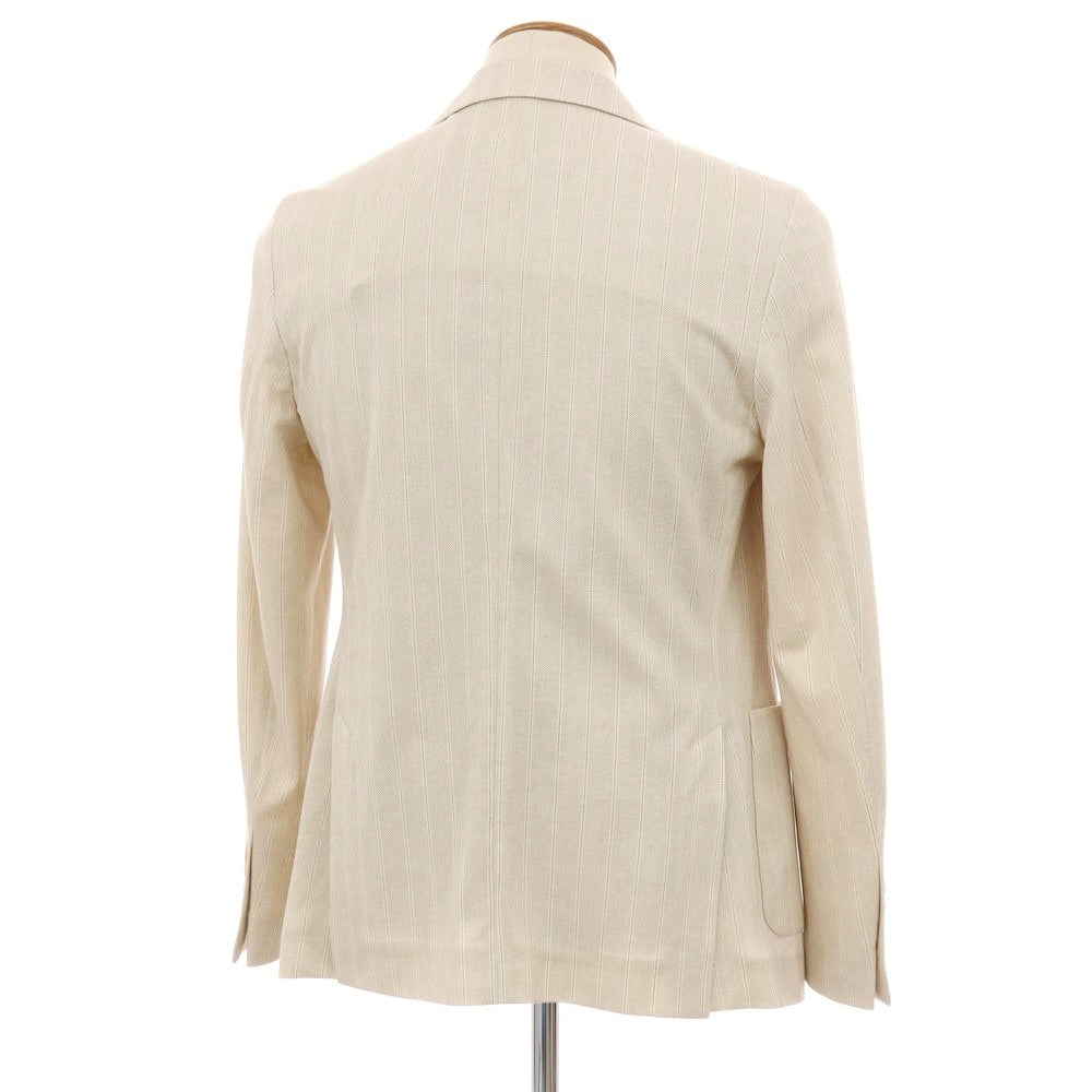 【新品】チルコロ1901 CIRCOLO 1901 コットン ジャージー ストライプ プリント 2B カジュアルジャケット ベージュ【サイズ48】【 状態ランクN 】【 メンズ 】