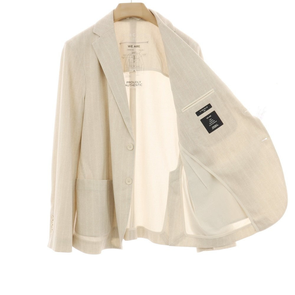 【新品】チルコロ1901 CIRCOLO 1901 コットン ジャージー ストライプ プリント 2B カジュアルジャケット ベージュ【サイズ54】【 状態ランクN 】【 メンズ 】