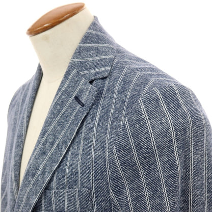 【新品】チルコロ1901 CIRCOLO 1901 コットン ジャージー ストライプ プリント 2B カジュアルジャケット ネイビー【サイズ48】【 状態ランクN 】【 メンズ 】