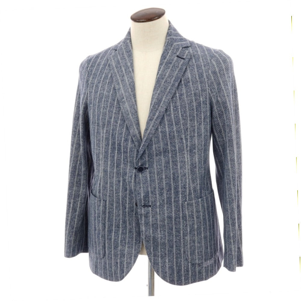 【新品】チルコロ1901 CIRCOLO 1901 コットン ジャージー ストライプ プリント 2B カジュアルジャケット ネイビー【サイズ50】【 状態ランクN 】【 メンズ 】