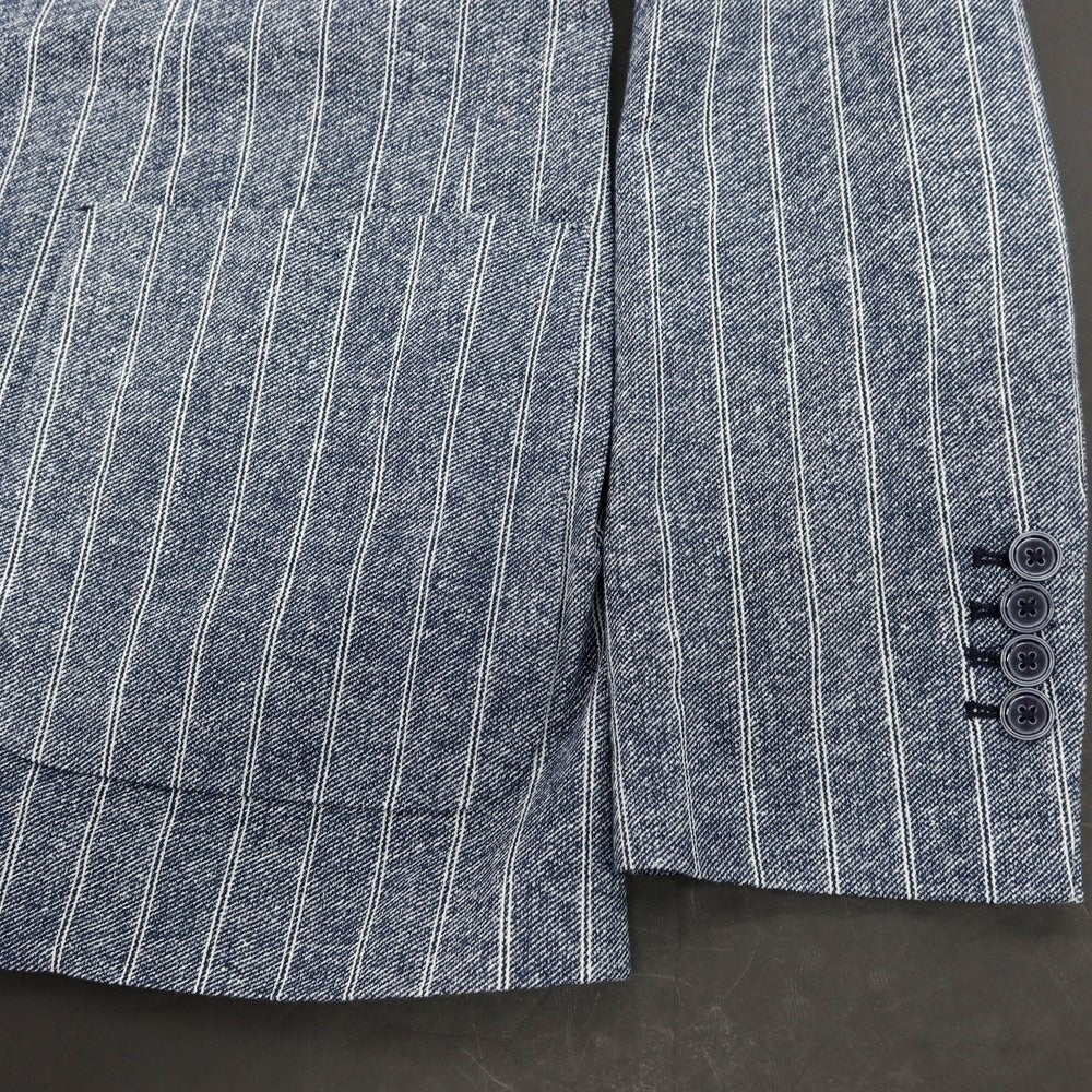 【新品】チルコロ1901 CIRCOLO 1901 コットン ジャージー ストライプ プリント 2B カジュアルジャケット ネイビー【サイズ50】【 状態ランクN 】【 メンズ 】