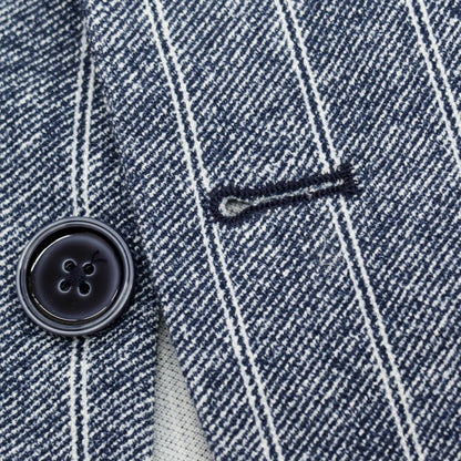 【新品】チルコロ1901 CIRCOLO 1901 コットン ジャージー ストライプ プリント 2B カジュアルジャケット ネイビー【サイズ50】【 状態ランクN 】【 メンズ 】