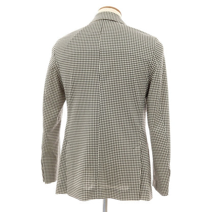 【新品】チルコロ1901 CIRCOLO 1901 コットン ジャージー ハウンドトゥース プリント 2B カジュアルジャケット ブラックxホワイト【サイズ48】【 状態ランクN 】【 メンズ 】