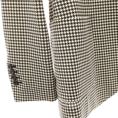 【新品】チルコロ1901 CIRCOLO 1901 コットン ジャージー ハウンドトゥース プリント 2B カジュアルジャケット ブラックxホワイト【サイズ48】【 状態ランクN 】【 メンズ 】