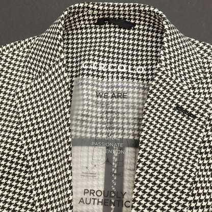 【新品】チルコロ1901 CIRCOLO 1901 コットン ジャージー ハウンドトゥース プリント 2B カジュアルジャケット ブラックxホワイト【サイズ48】【 状態ランクN 】【 メンズ 】