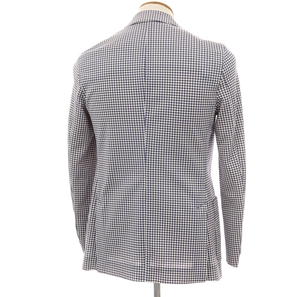 【新品】チルコロ1901 CIRCOLO 1901 コットン ジャージー ハウンドトゥース プリント 2B カジュアルジャケット ネイビーxホワイト【サイズ46】【 状態ランクN 】【 メンズ 】