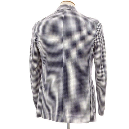 【新品】チルコロ1901 CIRCOLO 1901 コットン ジャージー ハウンドトゥース プリント 2B カジュアルジャケット ネイビーxホワイト【サイズ46】【 状態ランクN 】【 メンズ 】