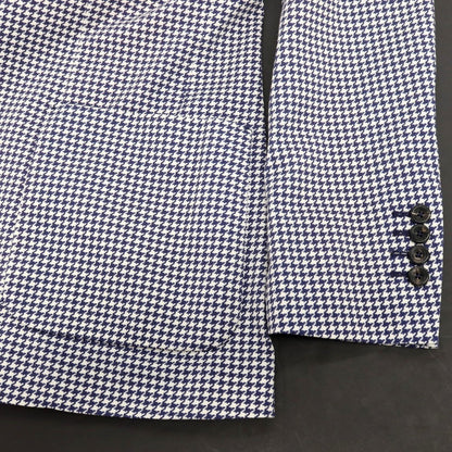 【新品アウトレット】チルコロ1901 CIRCOLO 1901 コットン ジャージー ハウンドトゥース プリント 2B カジュアルジャケット ネイビーxホワイト【サイズ48】【 状態ランクN- 】【 メンズ 】