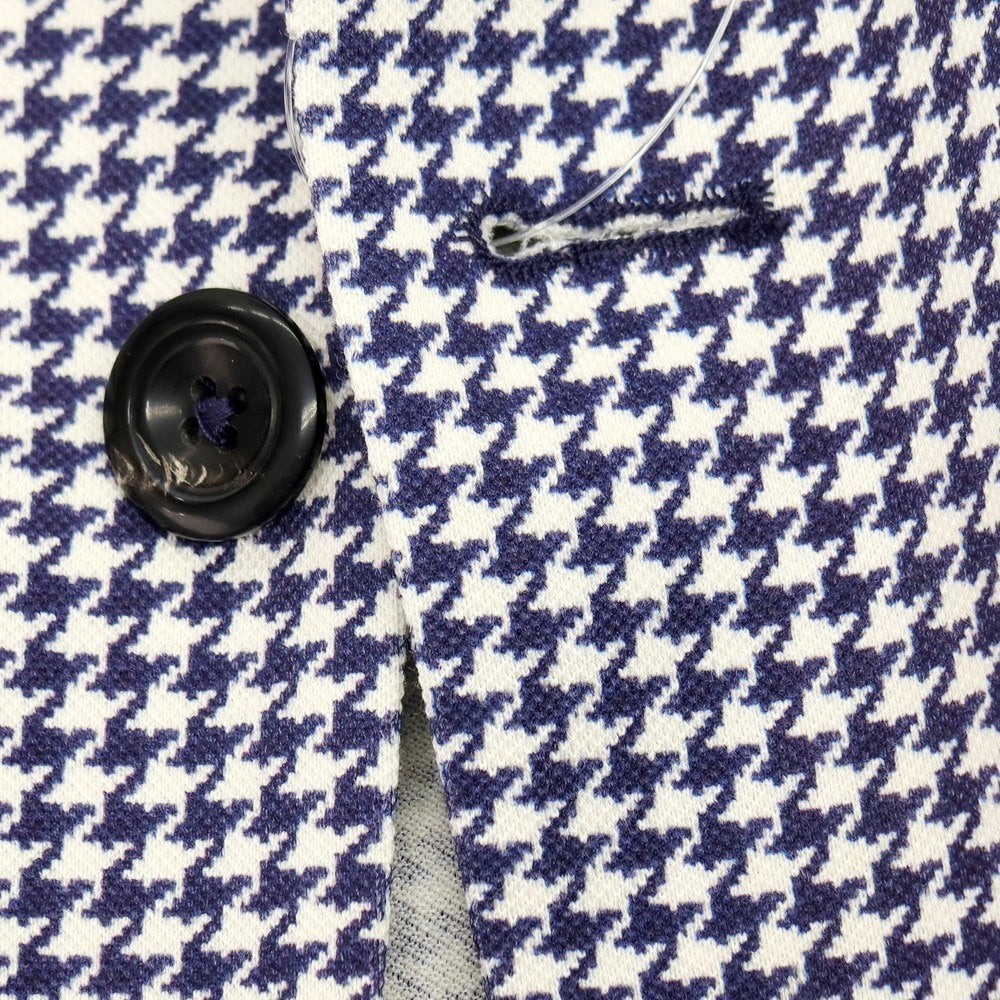 【新品アウトレット】チルコロ1901 CIRCOLO 1901 コットン ジャージー ハウンドトゥース プリント 2B カジュアルジャケット ネイビーxホワイト【サイズ48】【 状態ランクN- 】【 メンズ 】