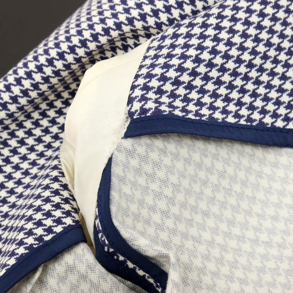 【新品アウトレット】チルコロ1901 CIRCOLO 1901 コットン ジャージー ハウンドトゥース プリント 2B カジュアルジャケット ネイビーxホワイト【サイズ48】【 状態ランクN- 】【 メンズ 】