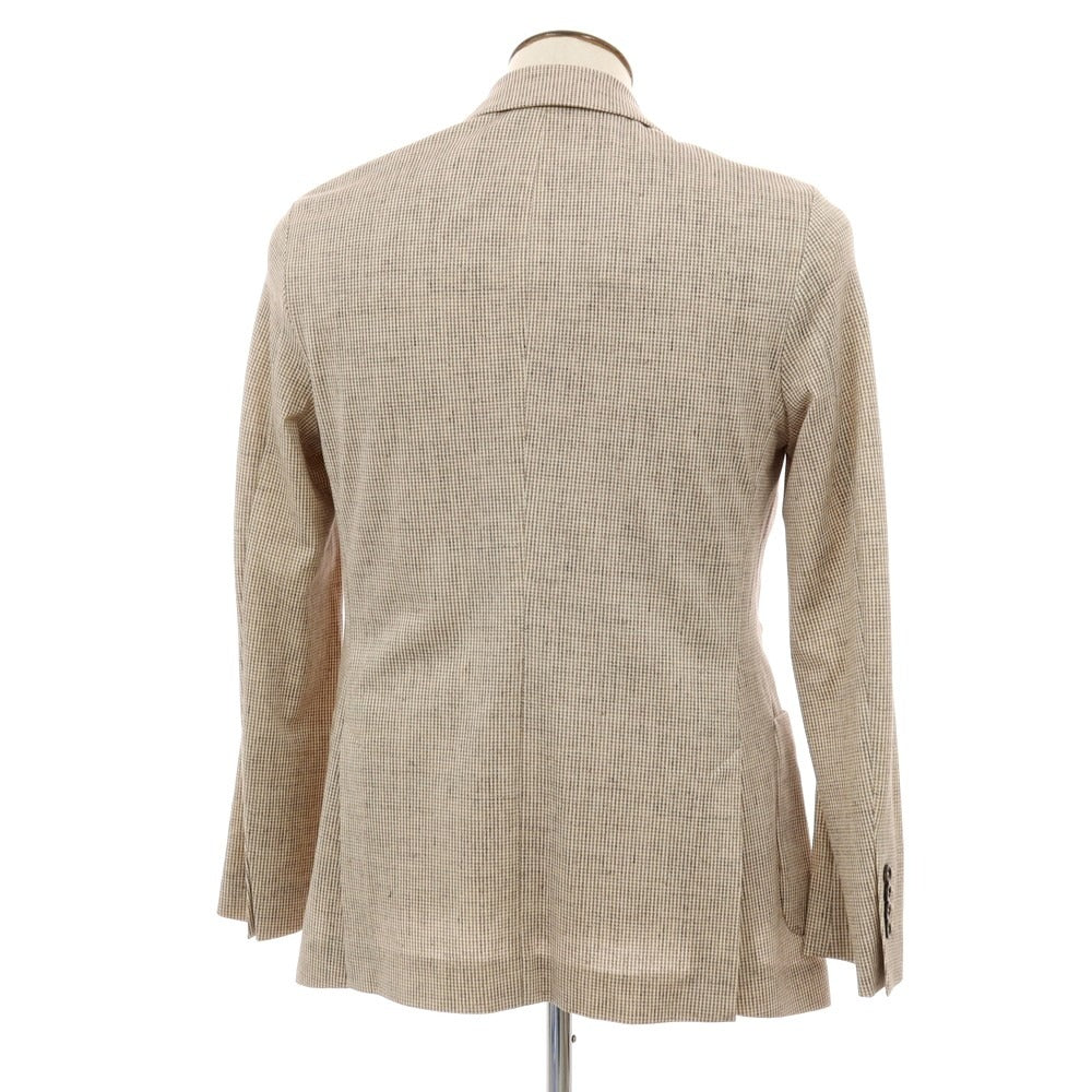 【新品アウトレット】チルコロ1901 CIRCOLO 1901 コットン ジャージー ハウンドトゥース プリント 2B カジュアルジャケット ベージュxホワイト【サイズ50】【 状態ランクN- 】【 メンズ 】