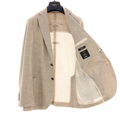 【新品アウトレット】チルコロ1901 CIRCOLO 1901 コットン ジャージー ハウンドトゥース プリント 2B カジュアルジャケット ベージュxホワイト【サイズ50】【 状態ランクN- 】【 メンズ 】