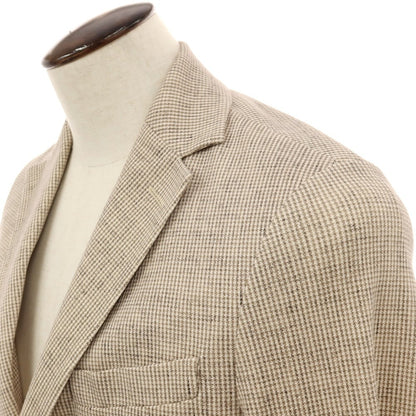 【新品】チルコロ1901 CIRCOLO 1901 コットン ジャージー ハウンドトゥース プリント 2B カジュアルジャケット ベージュxホワイト【サイズ52】【 状態ランクN 】【 メンズ 】