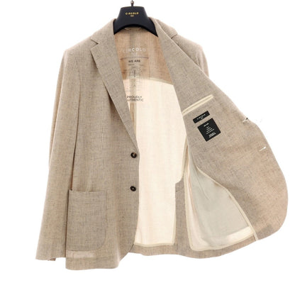 【新品】チルコロ1901 CIRCOLO 1901 コットン ジャージー ハウンドトゥース プリント 2B カジュアルジャケット ベージュxホワイト【サイズ54】【 状態ランクN 】【 メンズ 】