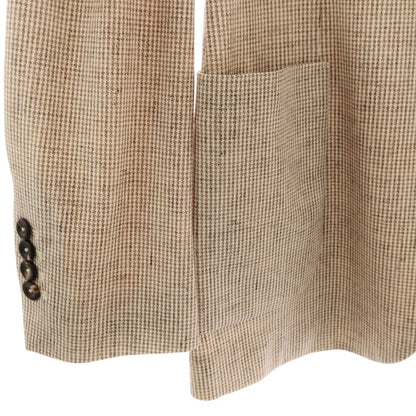 【新品】チルコロ1901 CIRCOLO 1901 コットン ジャージー ハウンドトゥース プリント 2B カジュアルジャケット ベージュxホワイト【サイズ54】【 状態ランクN 】【 メンズ 】
