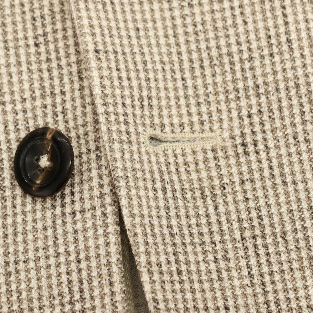 【新品】チルコロ1901 CIRCOLO 1901 コットン ジャージー ハウンドトゥース プリント 2B カジュアルジャケット ベージュxホワイト【サイズ54】【 状態ランクN 】【 メンズ 】