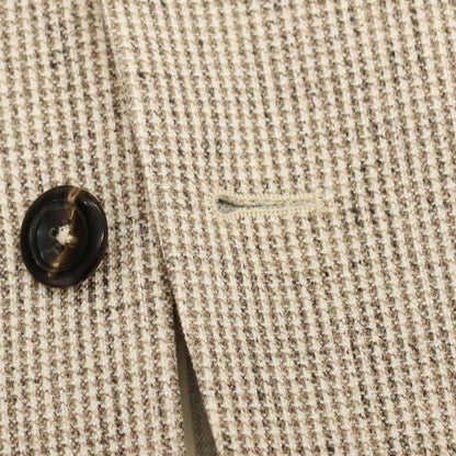 【新品】チルコロ1901 CIRCOLO 1901 コットン ジャージー ハウンドトゥース プリント 2B カジュアルジャケット ベージュxホワイト【サイズ54】【 状態ランクN 】【 メンズ 】