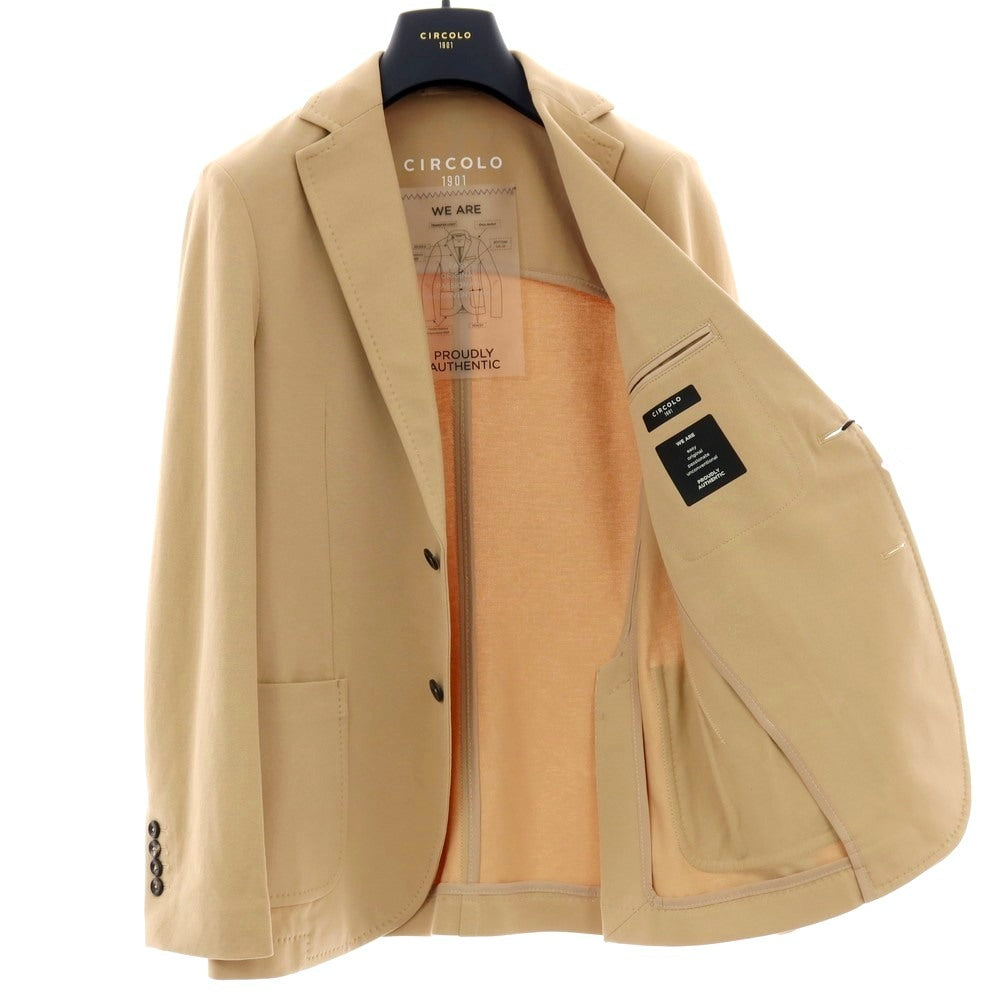 【新品】チルコロ1901 CIRCOLO 1901 コットン ジャージー 2B カジュアルジャケット ベージュ【サイズ46】【 状態ランクN 】【 メンズ 】