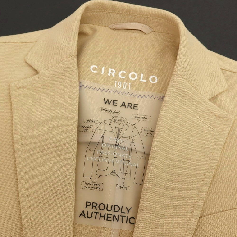 【新品】チルコロ1901 CIRCOLO 1901 コットン ジャージー 2B カジュアルジャケット ベージュ【サイズ46】【 状態ランクN 】【 メンズ 】