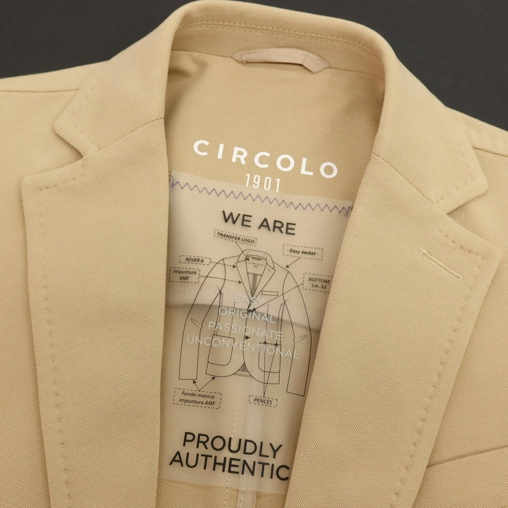 【新品】チルコロ1901 CIRCOLO 1901 コットン ジャージー 2B カジュアルジャケット ベージュ【サイズ50】【 状態ランクN 】【 メンズ 】