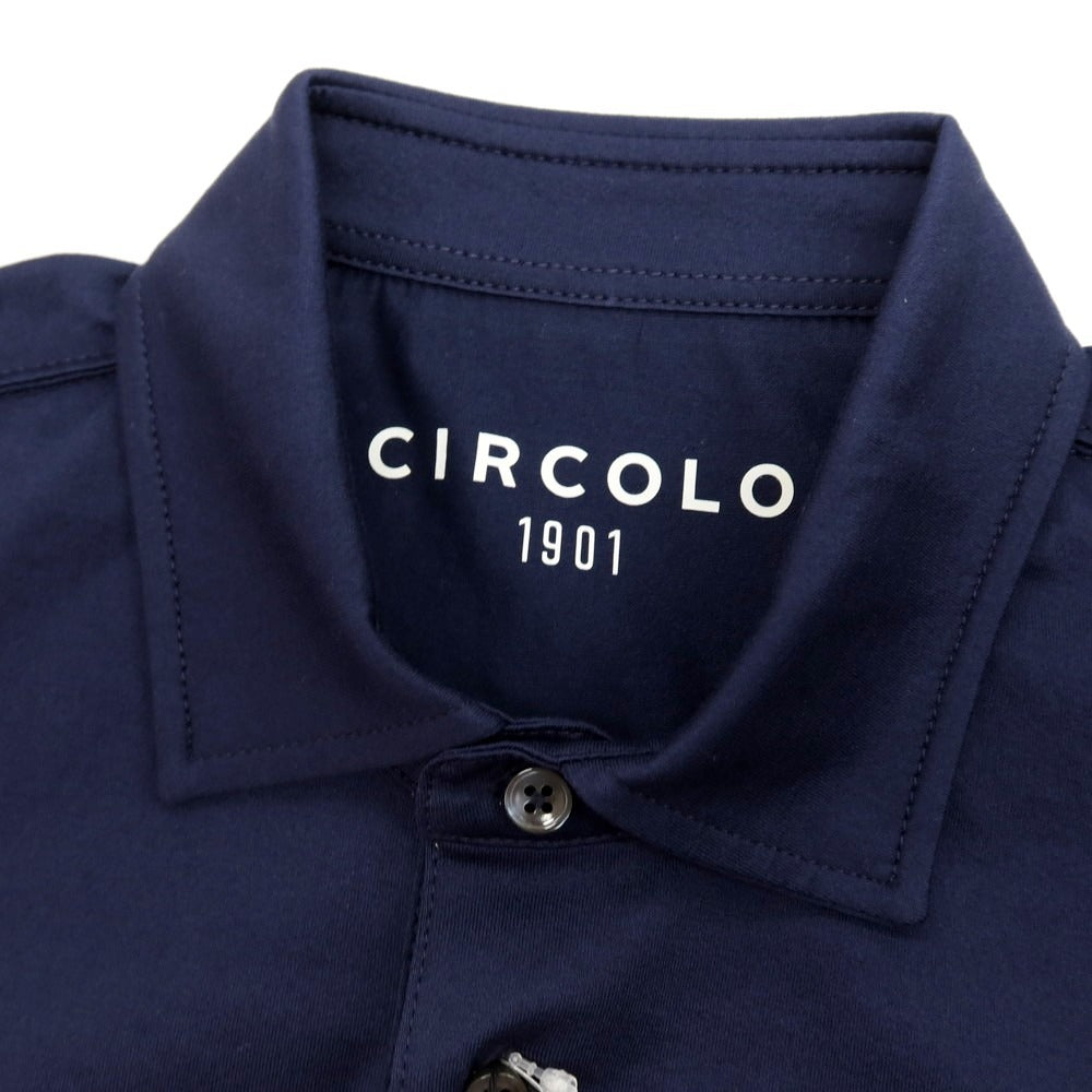 【新品】チルコロ1901 CIRCOLO 1901 コットン 半袖ポロシャツ ネイビー【サイズL】【 状態ランクN 】【 メンズ 】