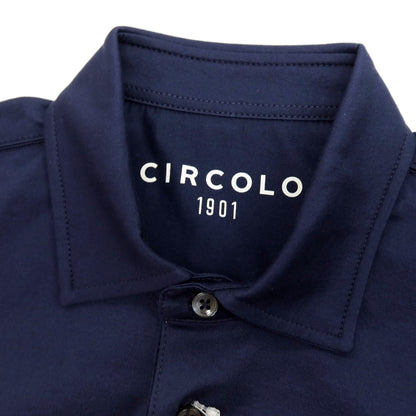 【新品】チルコロ1901 CIRCOLO 1901 コットン 半袖ポロシャツ ネイビー【サイズL】【 状態ランクN 】【 メンズ 】