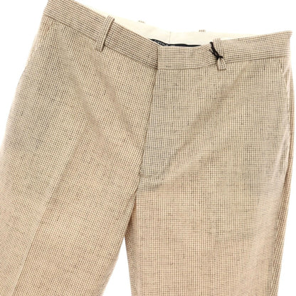 【新品】チルコロ1901 CIRCOLO 1901 コットン ジャージー ハウンドトゥース プリント カジュアルスラックスパンツ ベージュxホワイト【サイズ46】【 状態ランクN 】【 メンズ 】