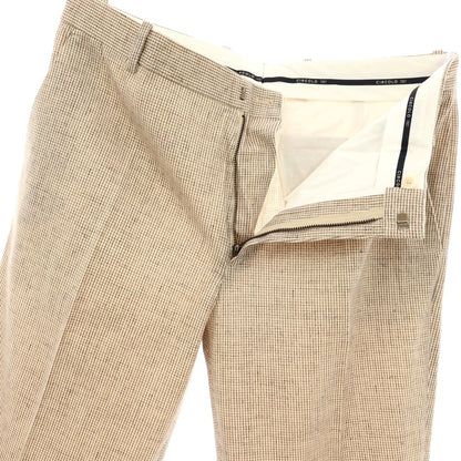 【新品】チルコロ1901 CIRCOLO 1901 コットン ジャージー ハウンドトゥース プリント カジュアルスラックスパンツ ベージュxホワイト【サイズ50】【 状態ランクN 】【 メンズ 】